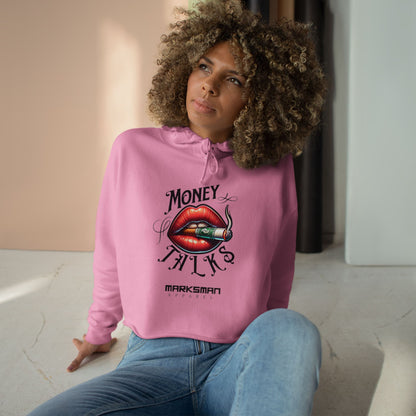 "Money Talks" Edgy Crop Hoodie