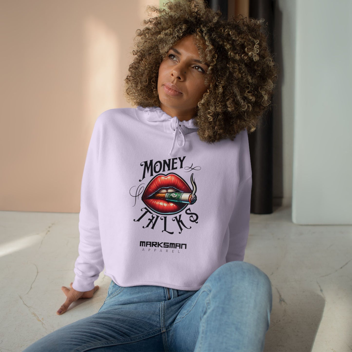 "Money Talks" Edgy Crop Hoodie