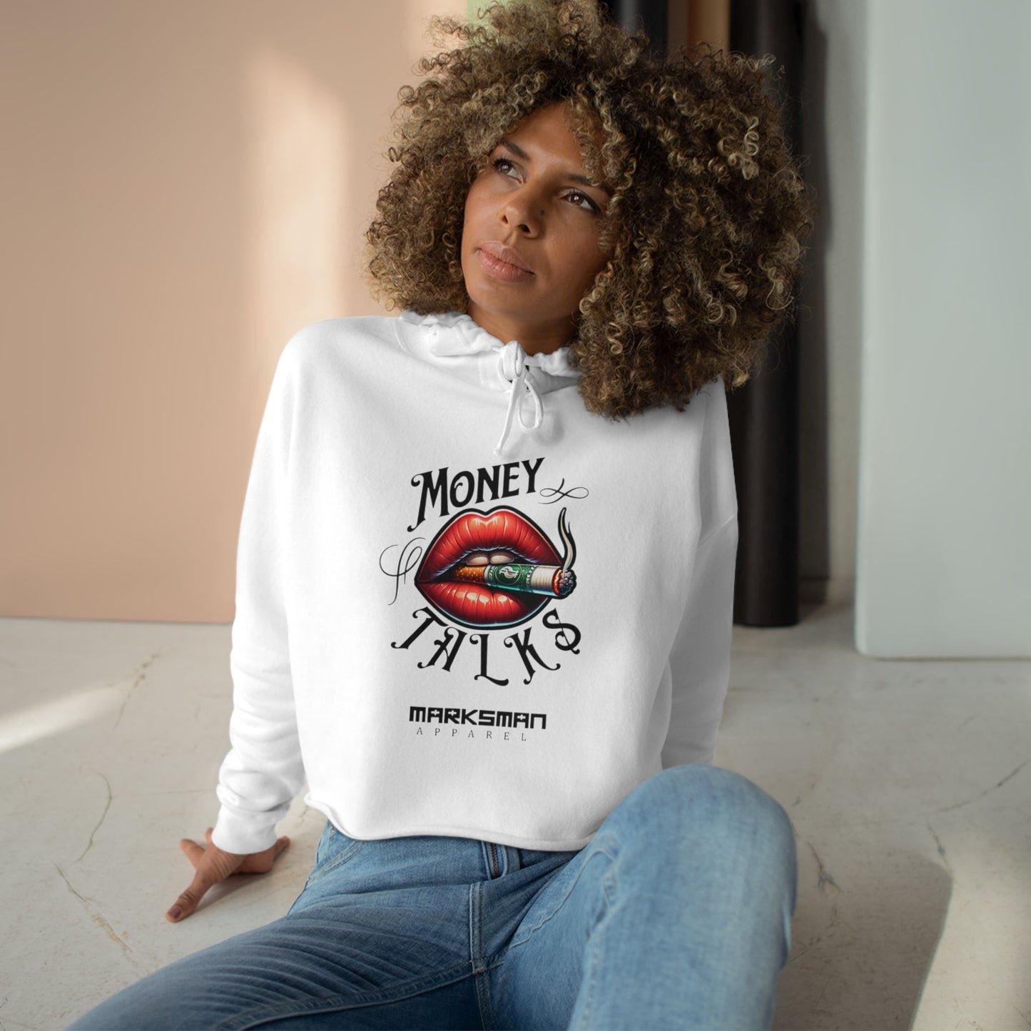 "Money Talks" Edgy Crop Hoodie