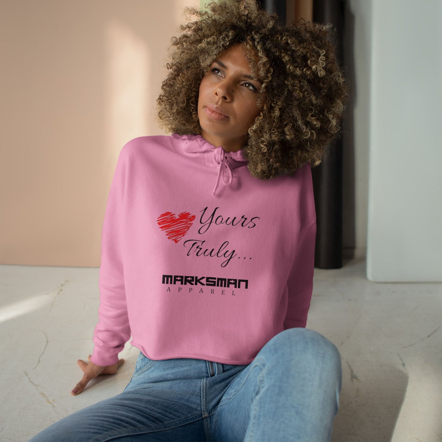 "Yours Truly..." Edgy Crop Hoodie
