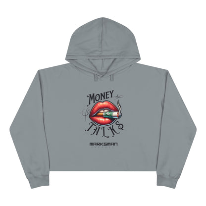 "Money Talks" Edgy Crop Hoodie